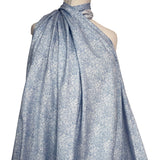 Mens Italian Shirting Bluebell Blue White Cotton Floral Fabri Mannequin