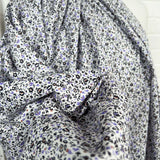 Mens Italian Shirting Violet Floral Purple White Cotton Fabric CU