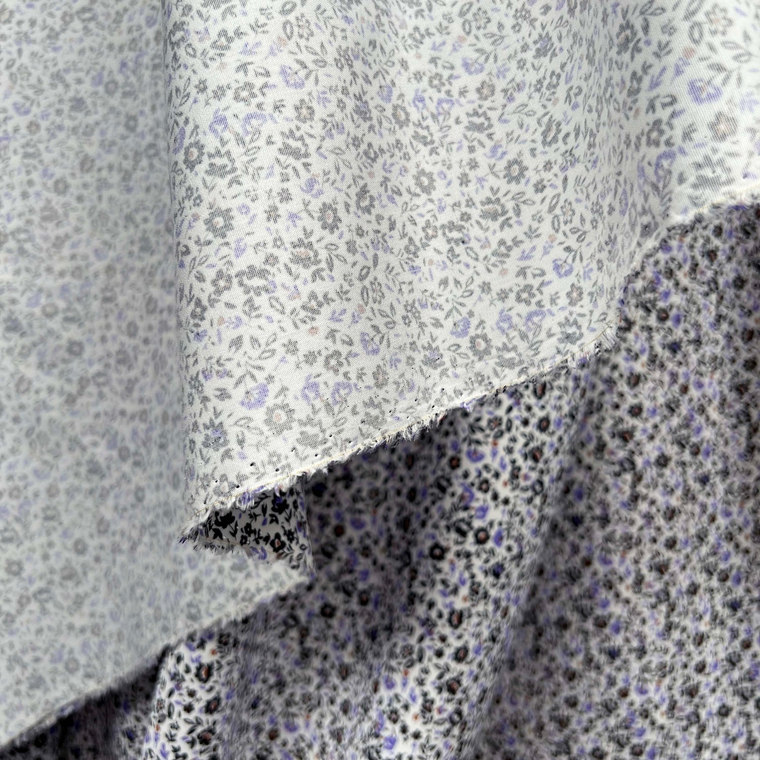 Mens Italian Shirting Violet Floral Purple White Cotton Fabric Hang