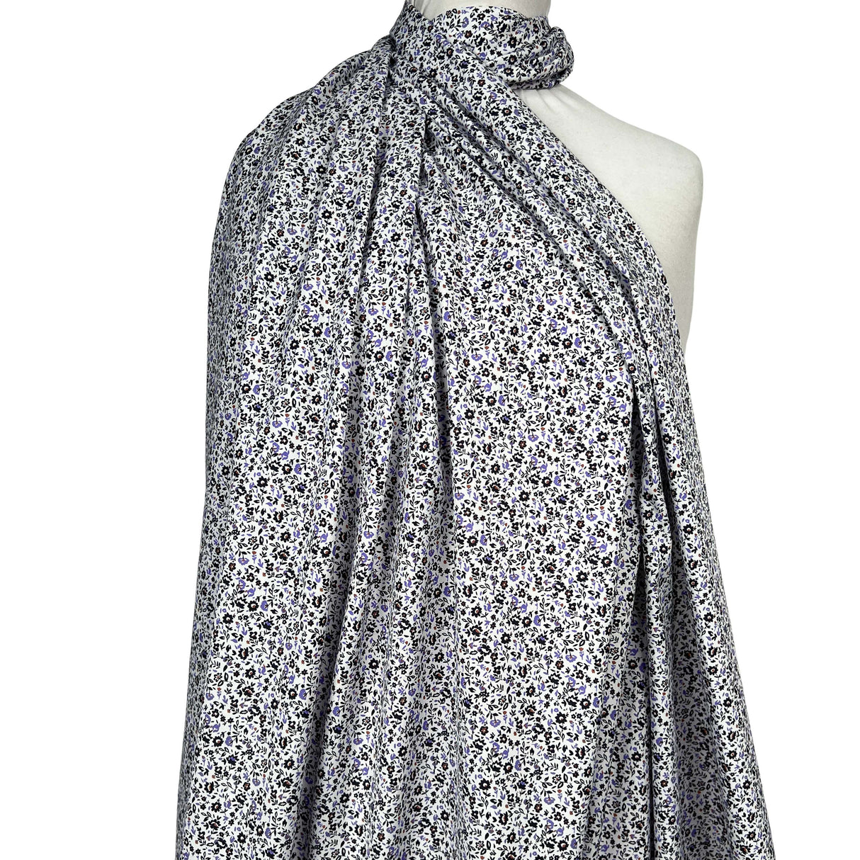 Mens Italian Shirting Violet Floral Purple White Cotton Fabric Mannequin