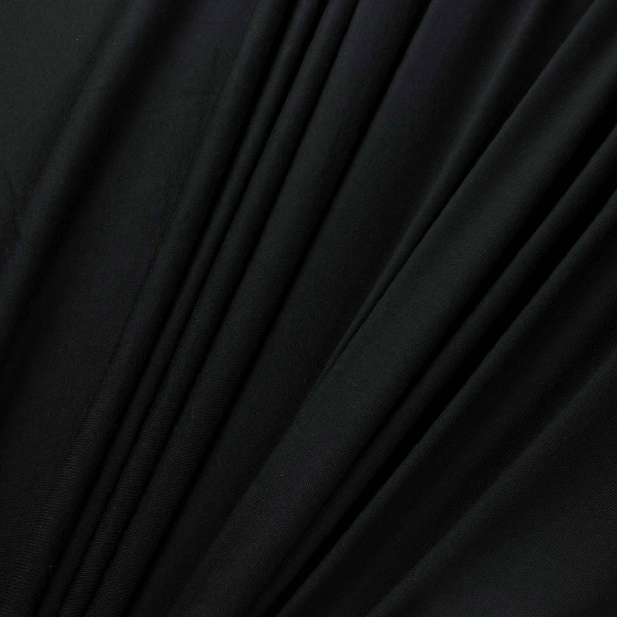 Mercerised Super Wide Black Cotton Jersey Fabric Stretch