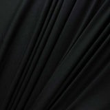 Mercerised Super Wide Black Cotton Jersey Fabric Stretch