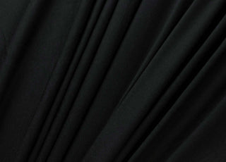 Mercerised Super Wide Black Cotton Jersey Fabric Stretch