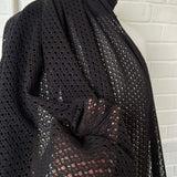 Midsummer Night Poly Cotton Crochet Dress Fabric Black CU