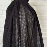 Midsummer Night Poly Cotton Crochet Dress Fabric Black 