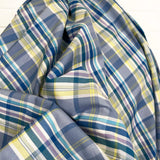Montana Skies Cotton Blue Check Italian Shirting Fabric CU