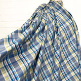 Montana Skies Cotton Blue Check Italian Shirting Fabric