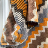 Mountain Knit Polyester Wool Brown Chevron Fabric Hang