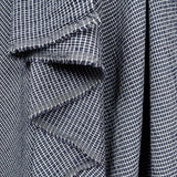 Navy White Check Poly Cotton Seersucker Fabric Nautical But Nice hang