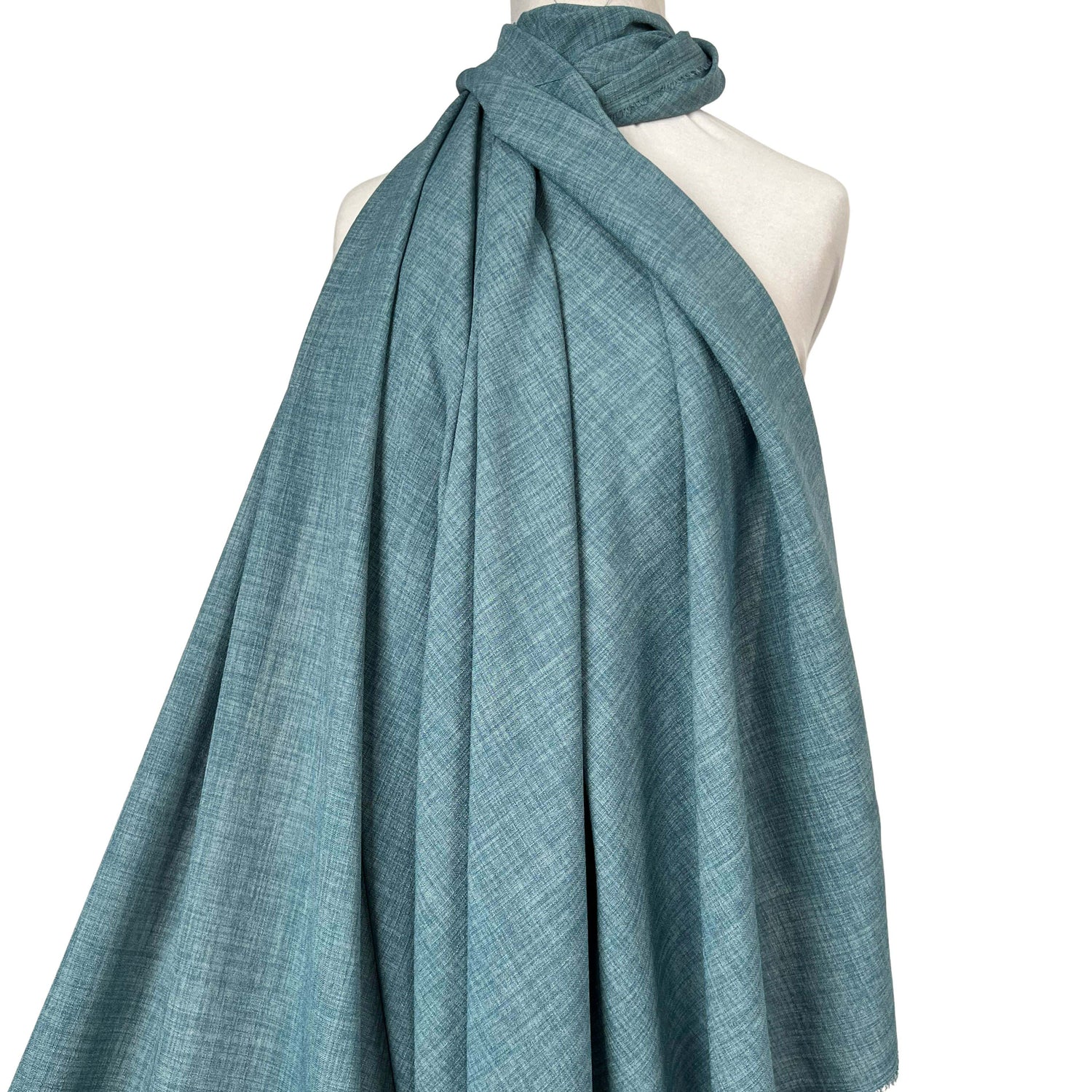New Slant Polyester Blue Woven Suiting Fabric mannequin