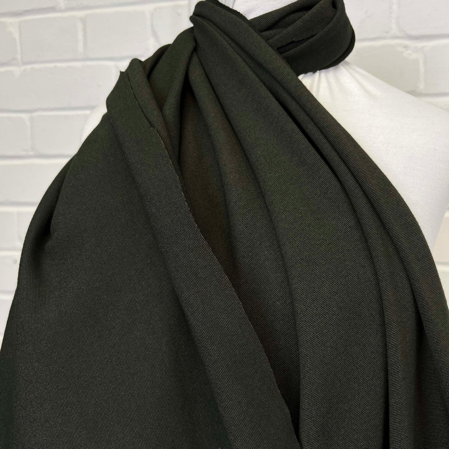 Khaki Green Ponte Roma Jersey Fabric Not a Lot