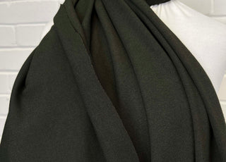 Khaki Green Ponte Roma Jersey Fabric Not a Lot