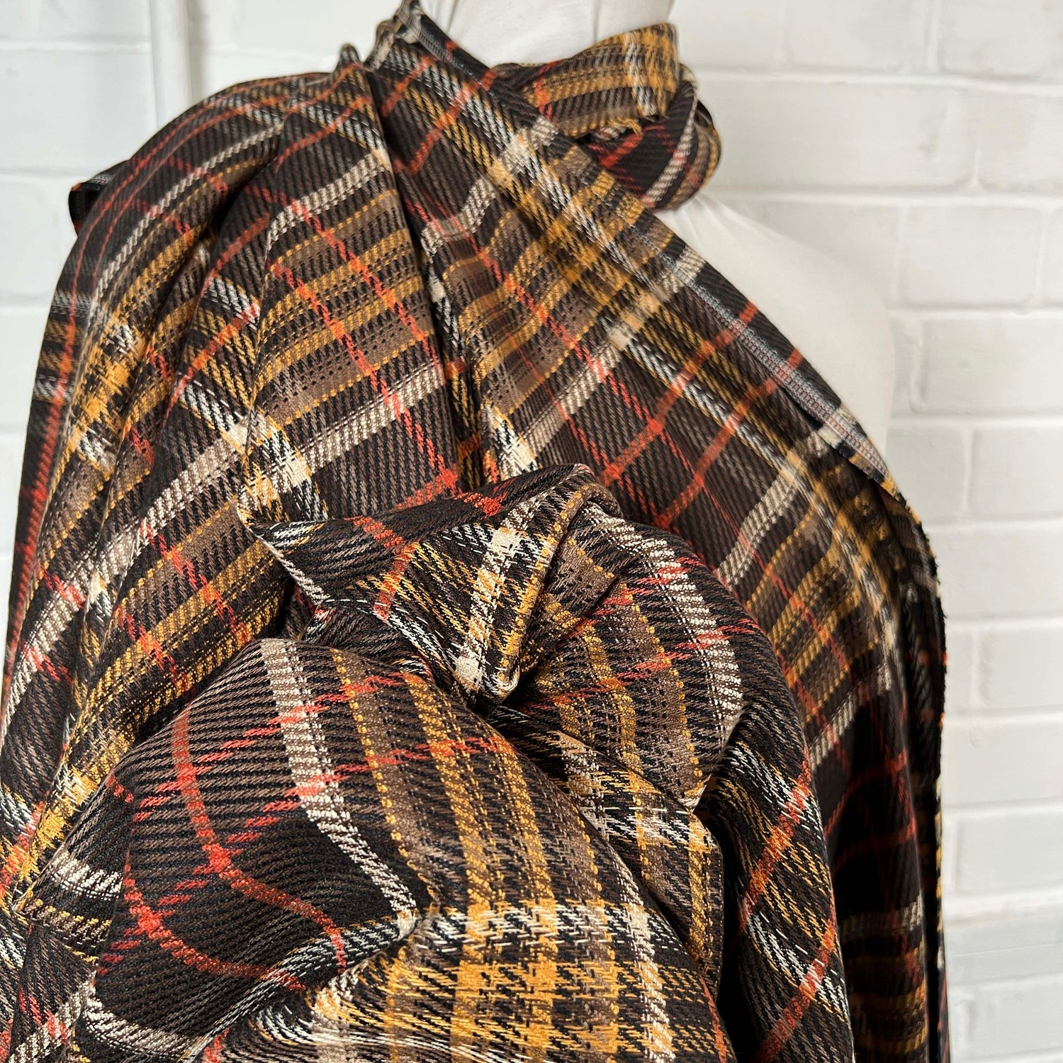 Of The Earth Polyester Viscose Elastane Check Fabric CU