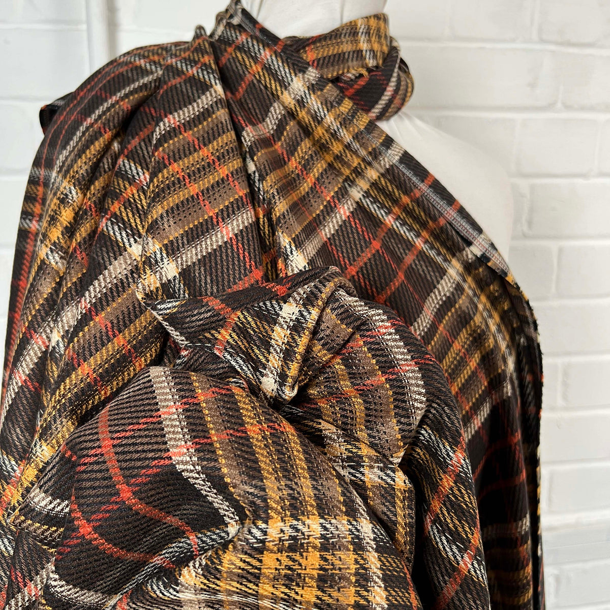 Of The Earth Polyester Viscose Elastane Check Fabric CU