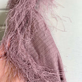 Oh Carolina Recycled Polyester Mauve Shaggy Coat Fabric Reverse