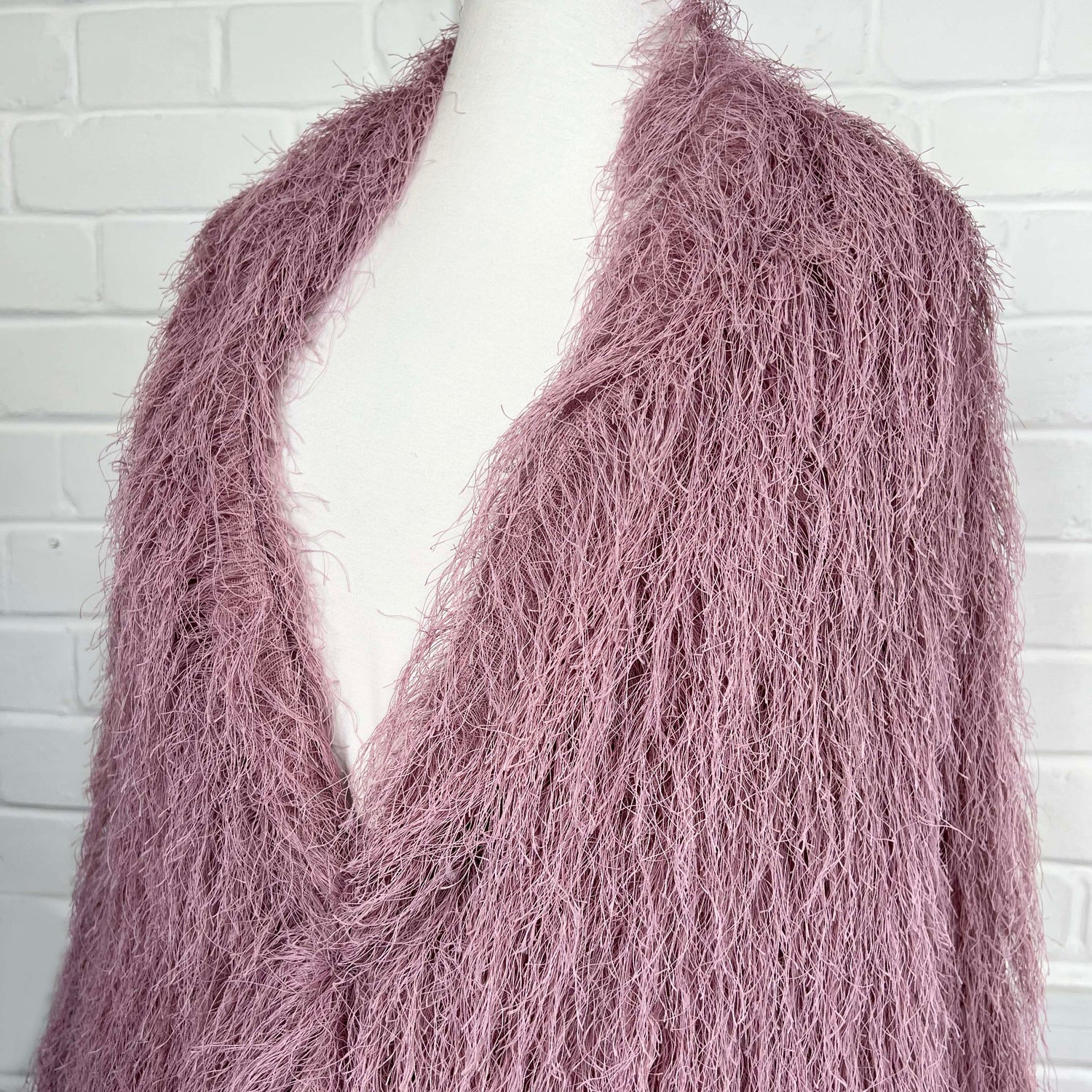 Oh Carolina Recycled Polyester Mauve Shaggy Coat Fabric 