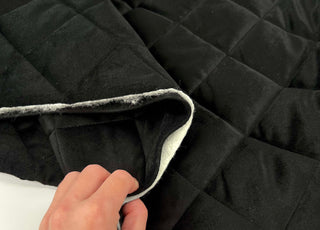 Ooh It's Soft Fur Polyester Black Diamond Quilting Fabric Fold