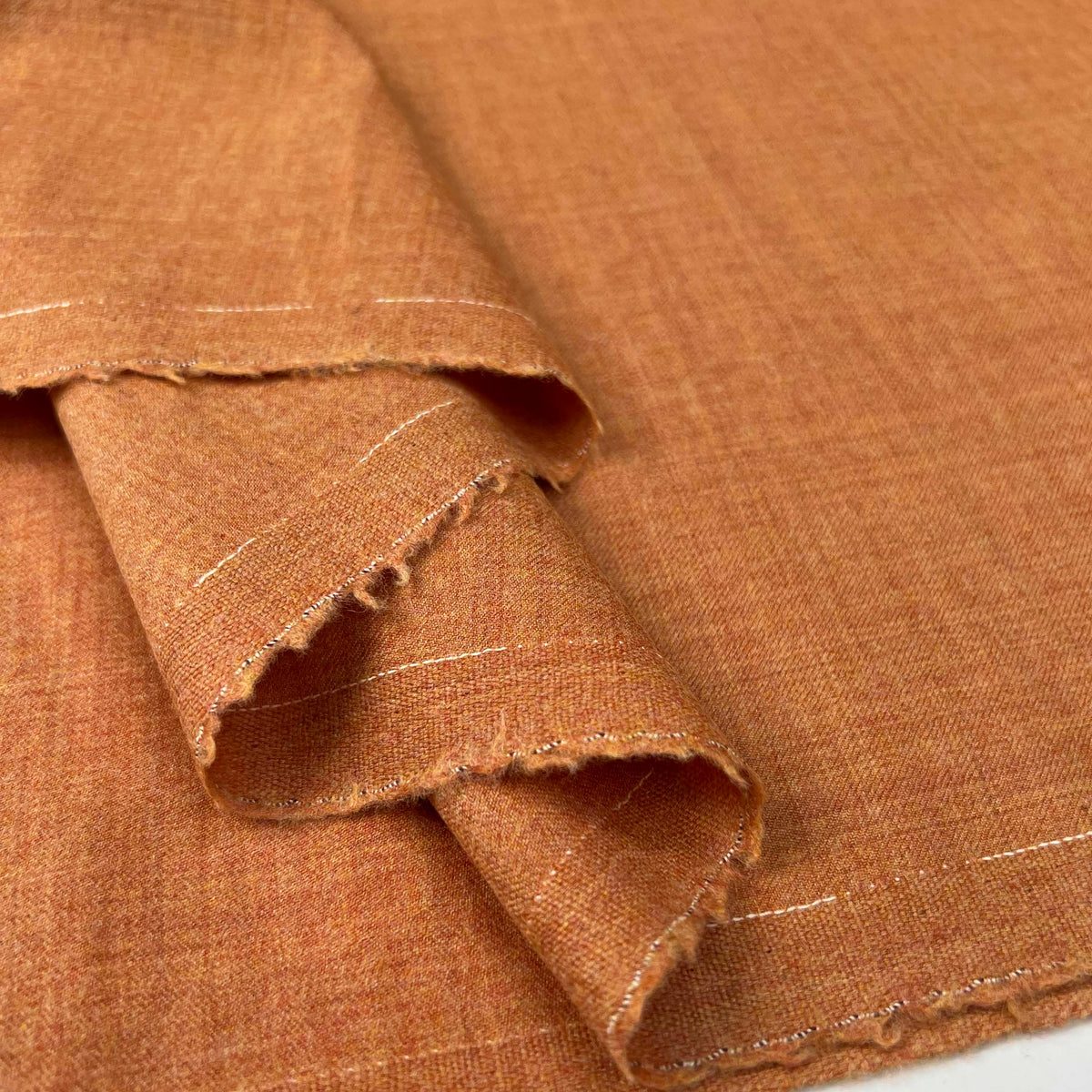 British Ex-Designer Worsted Wool Suiting Fabric Orange Blossom Fold
