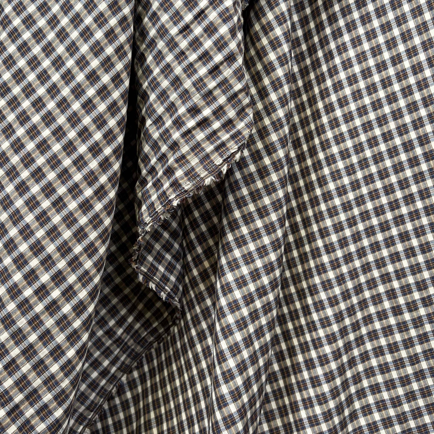 Organic Farmer Cotton Recycled Polyester Check Shirt Fabric Hang