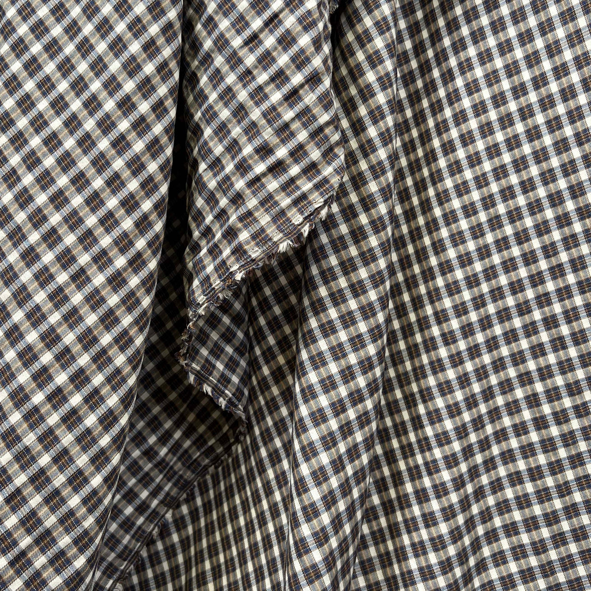Organic Farmer Cotton Recycled Polyester Check Shirt Fabric Hang