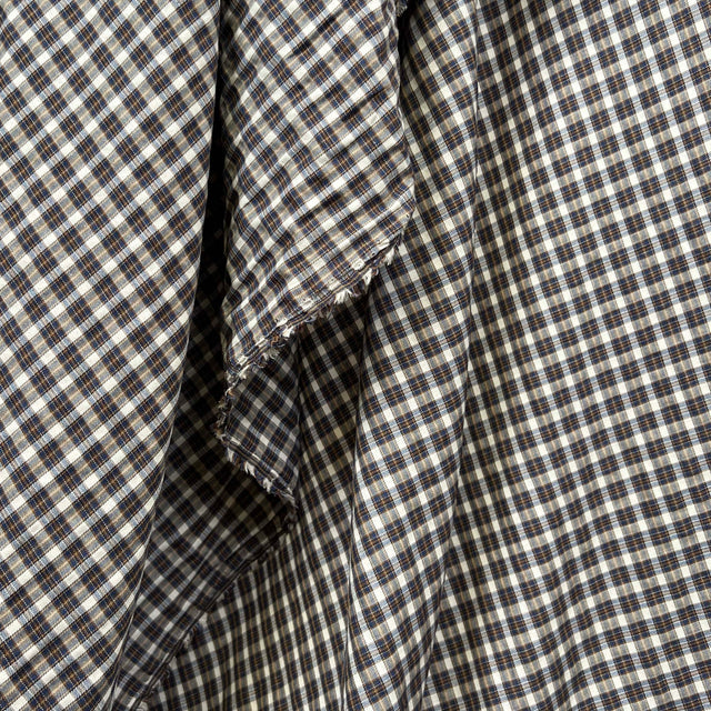 Organic Farmer Cotton Recycled Polyester Check Shirt Fabric Hang
