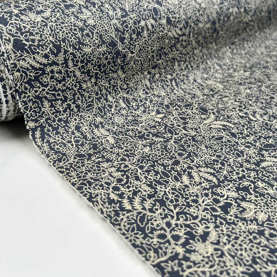 Pima Cotton Lawn - Weavers Floral - Navy