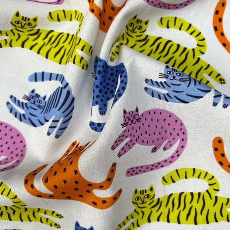 Cotton Print - Lazy Cats