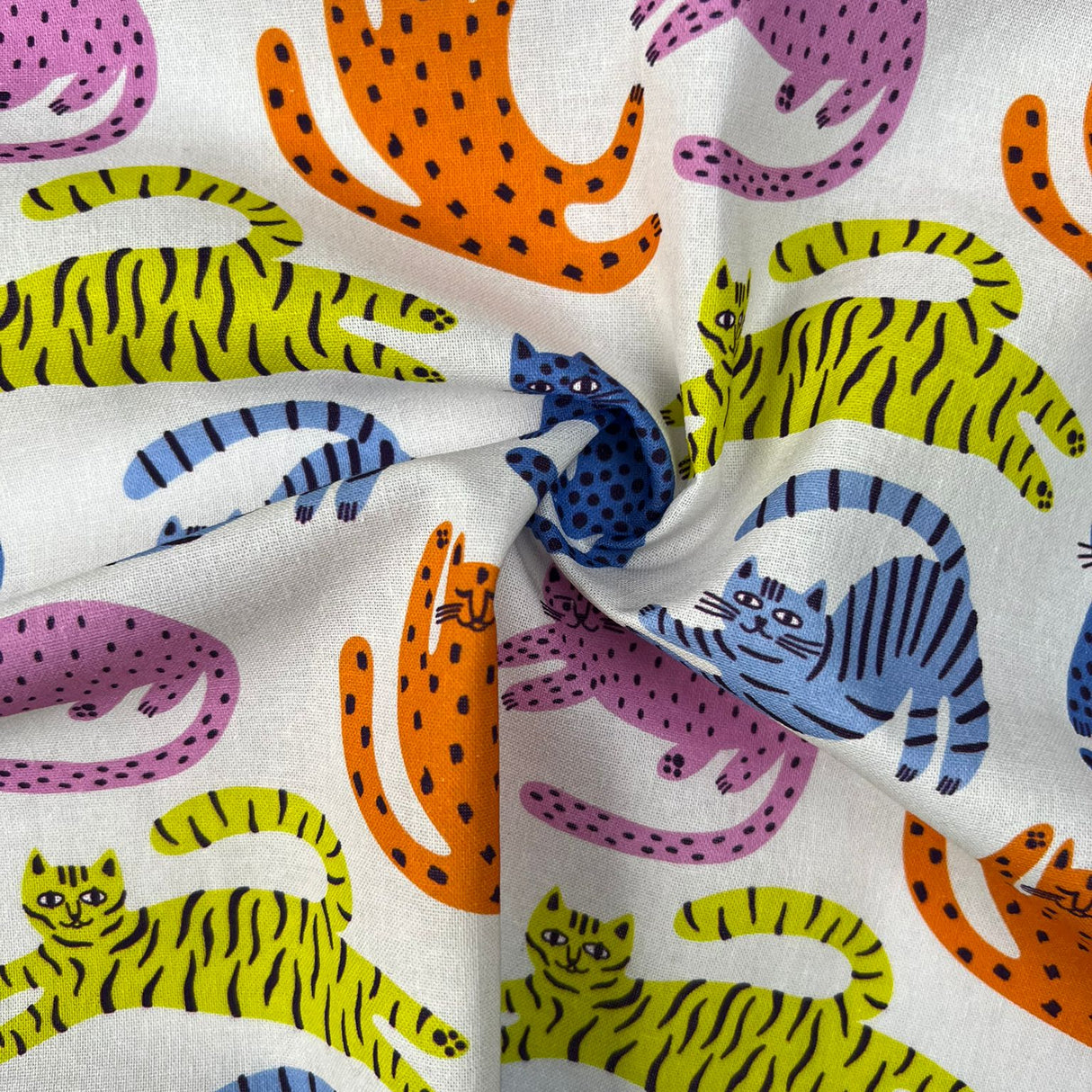 Cotton Print - Lazy Cats