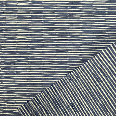 Crinkle Seersucker Stripe - Blue