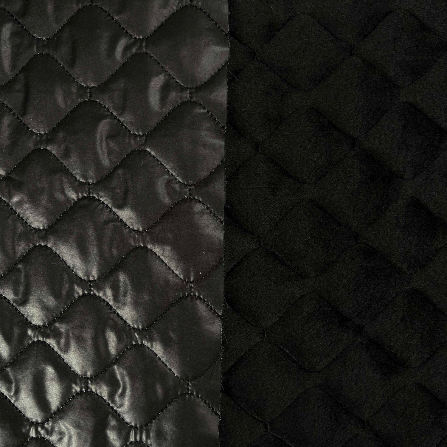 Padded Cell Black Polyester Velvet Fur Soft Backing Wadded Quilting Fabric CU