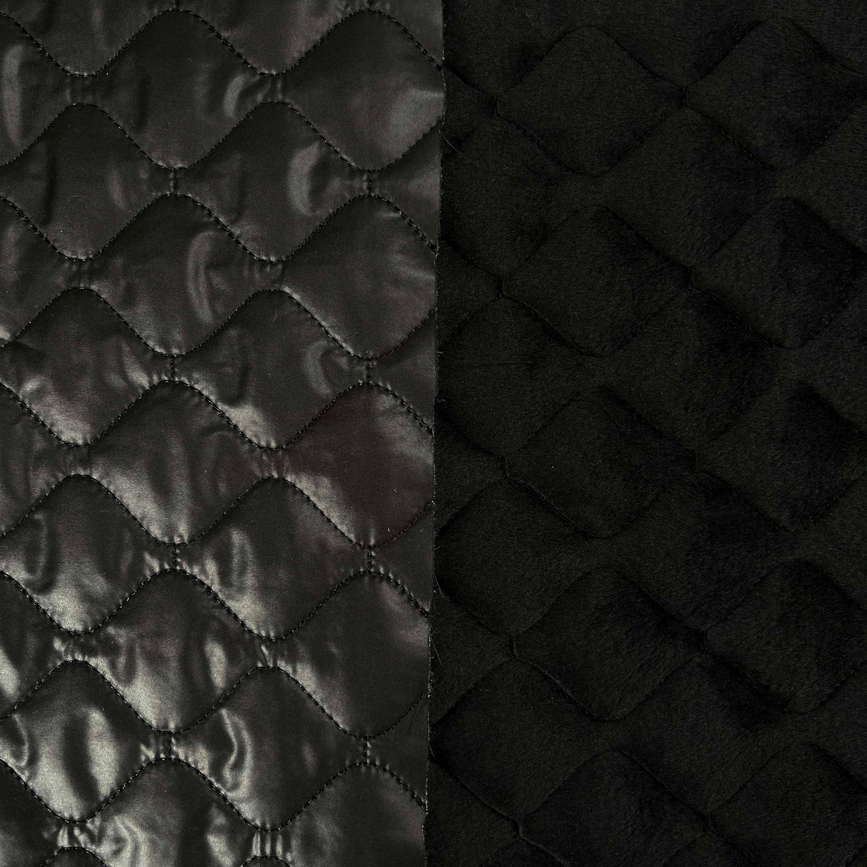 Padded Cell Black Polyester Velvet Fur Soft Backing Wadded Quilting Fabric CU