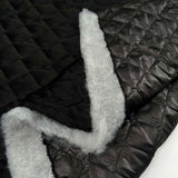 Padded Cell Black Polyester Velvet Fur Soft Backing Wadded Quilting Fabric Fold