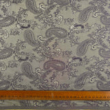 Polyester Viscose Lining Fabric Paisley Changeant Lining Gold & Lilac Ruler