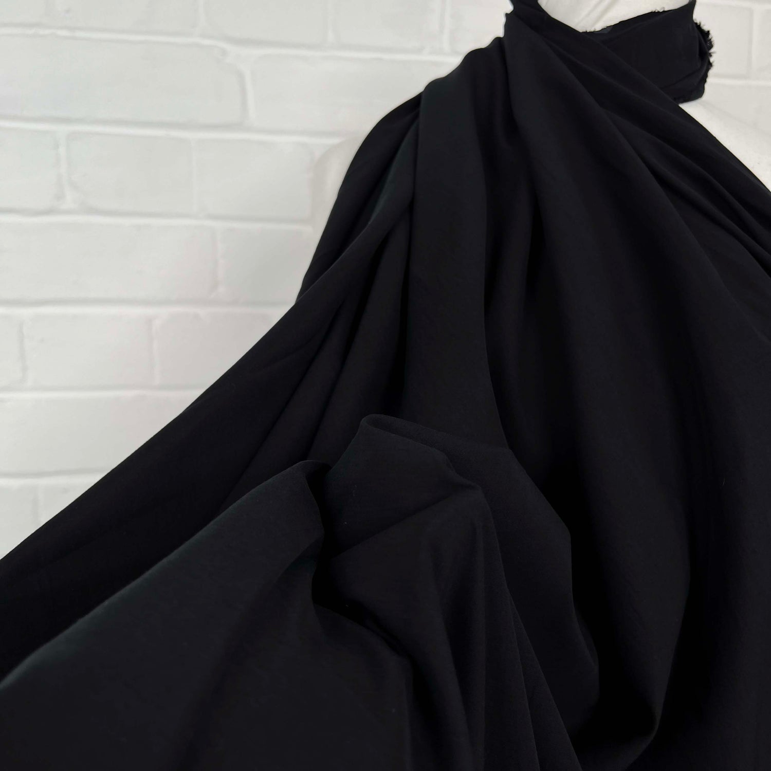 Palermo Poplin Black Cotton Plain Woven Ex Designer Shirting Fabric