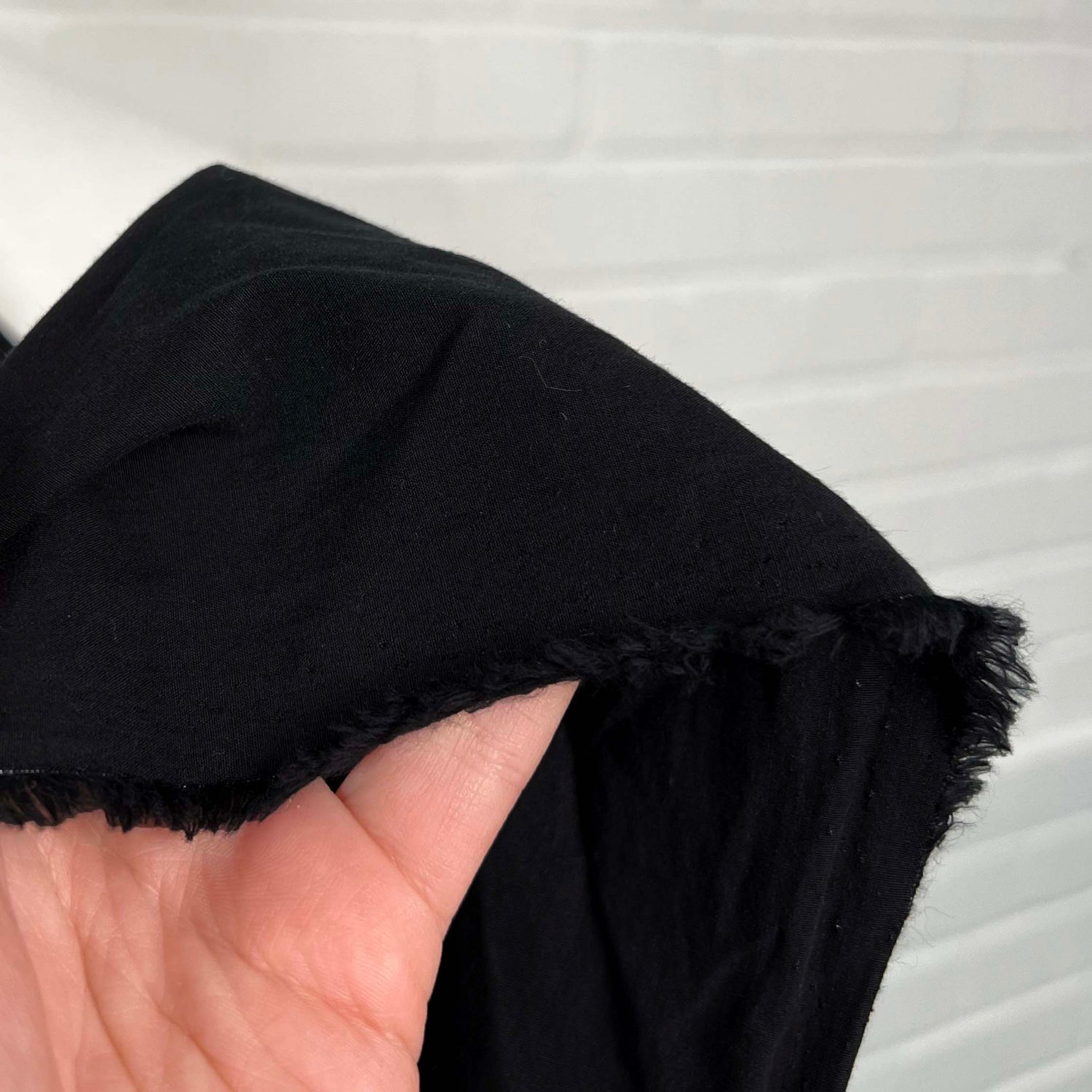 Palermo Poplin Black Cotton Plain Woven Ex Designer Shirting CU