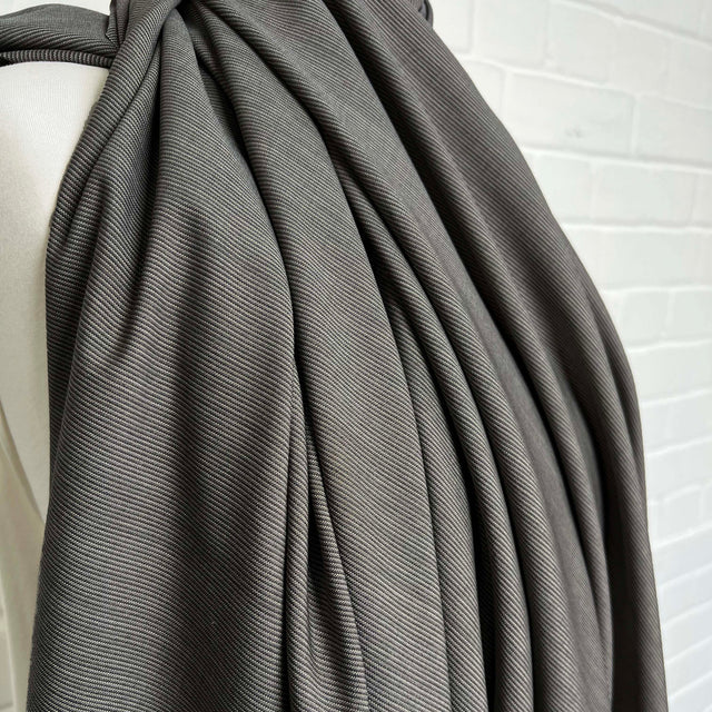 Grey Stripe British Wool Deadstock Suit Fabric Pick up a Pinstripe CU