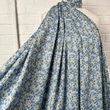 Printed Floral Dress Fabric Pima Cotton Lawn Flower Parade Blue Mannequin