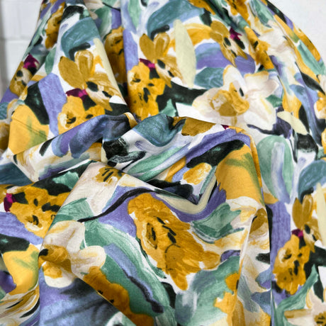 Pastel Watercolour Floral Print Fabric Pima Cotton Lawn Patricia CU