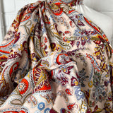 Pima Cotton Lawn Spice Market Abstract Paisley Red Dress Fabric CU