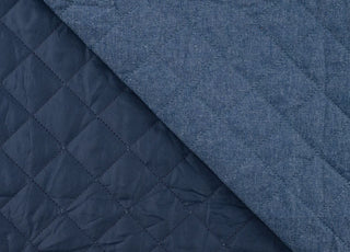 Denim Quilt - Blue Plain Quilted Cotton Dress Fabric fabric, folded