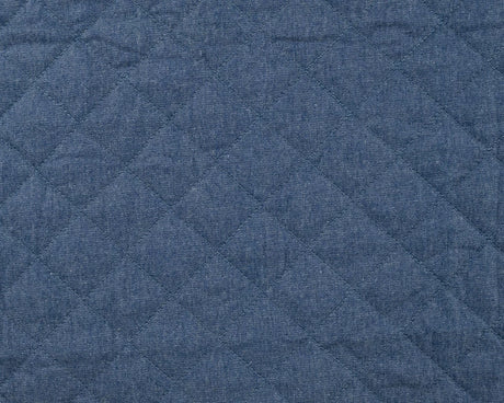 Denim Quilt - Blue Plain Quilted Cotton Dress Fabric fabric, undefined