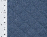 Denim Quilt - Blue Plain Quilted Cotton Dress Fabric fabric, with ruler for scale