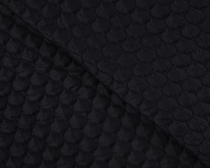 Pebble Quilt Black Plain Water Repellent Fabric fabric