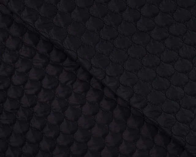 Pebble Quilt Black Plain Water Repellent Fabric fabric
