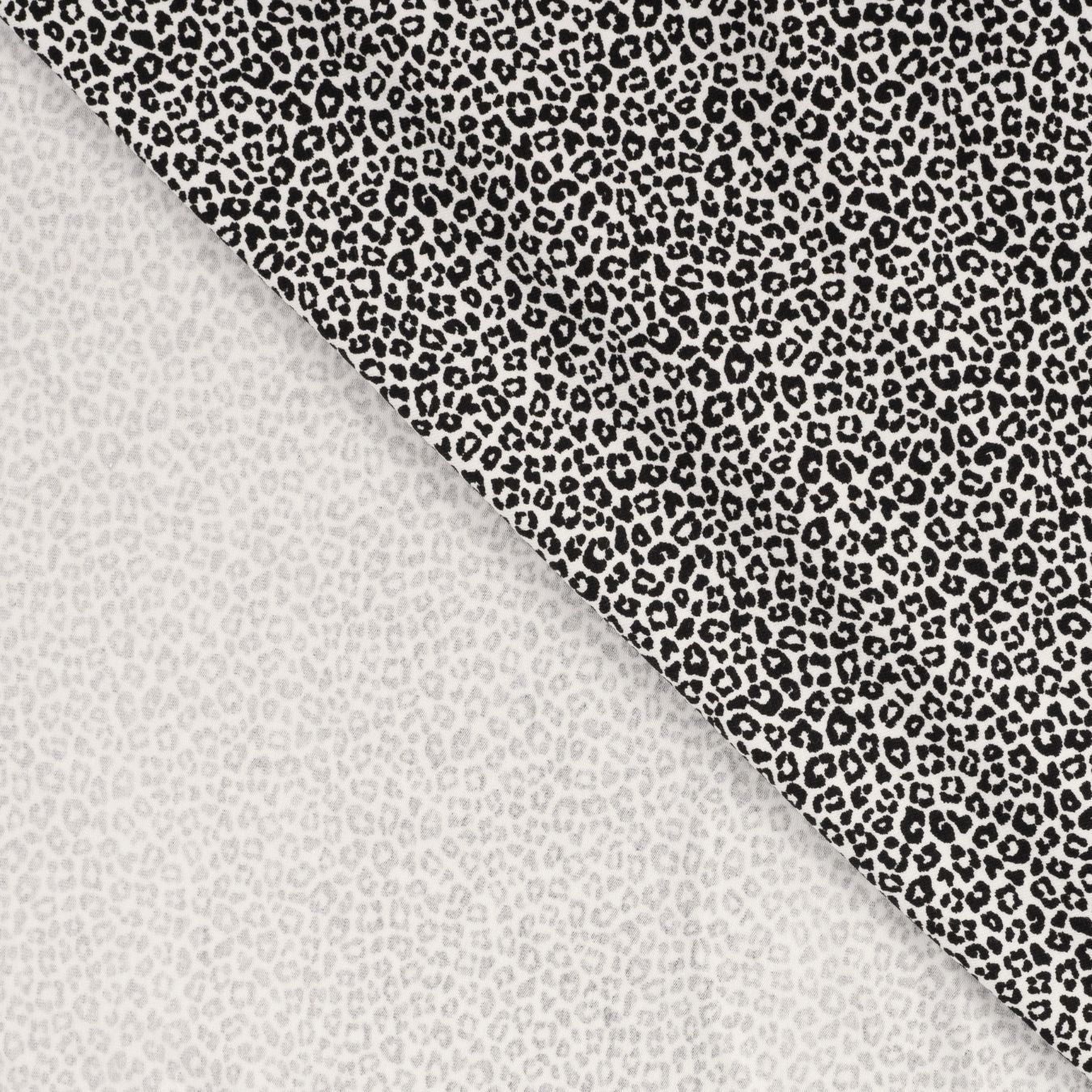 Pocket Panther Ecru Animal Print Knitted Cotton Jersey 200gsm Dress Fabric Fold