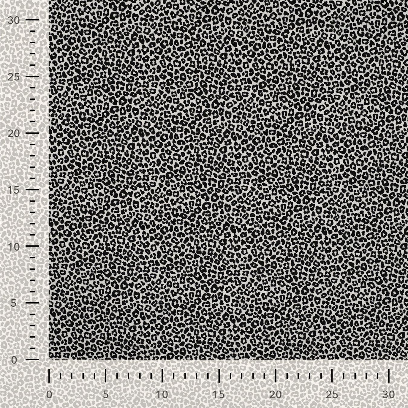 Pocket Panther Ecru Animal Print Knitted Cotton Jersey 200gsm Dress Fabric Ruler