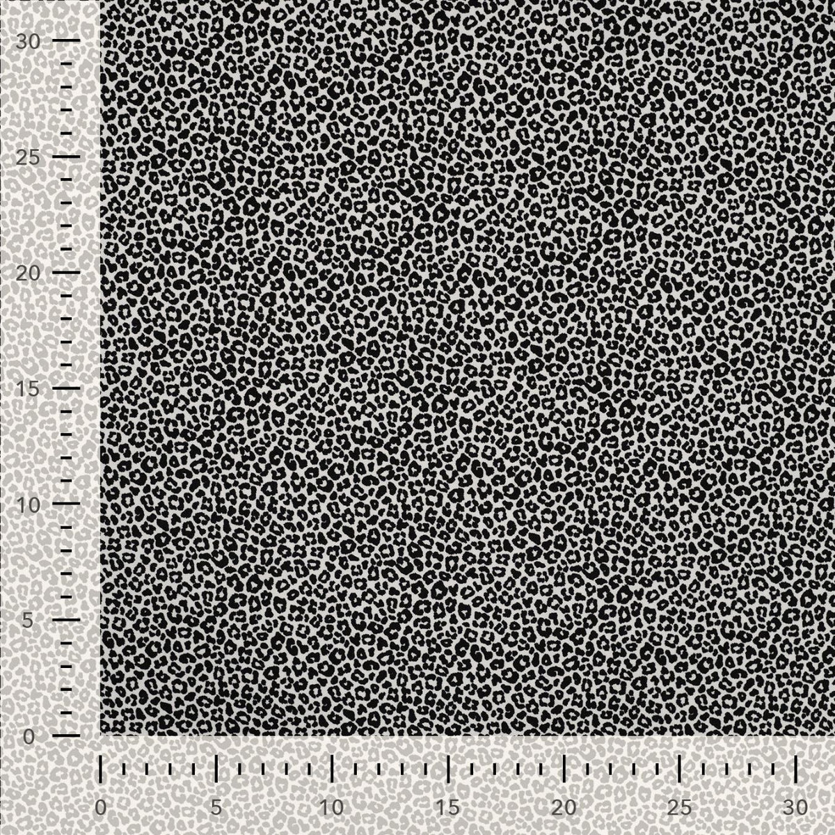 Pocket Panther Ecru Animal Print Knitted Cotton Jersey 200gsm Dress Fabric Ruler