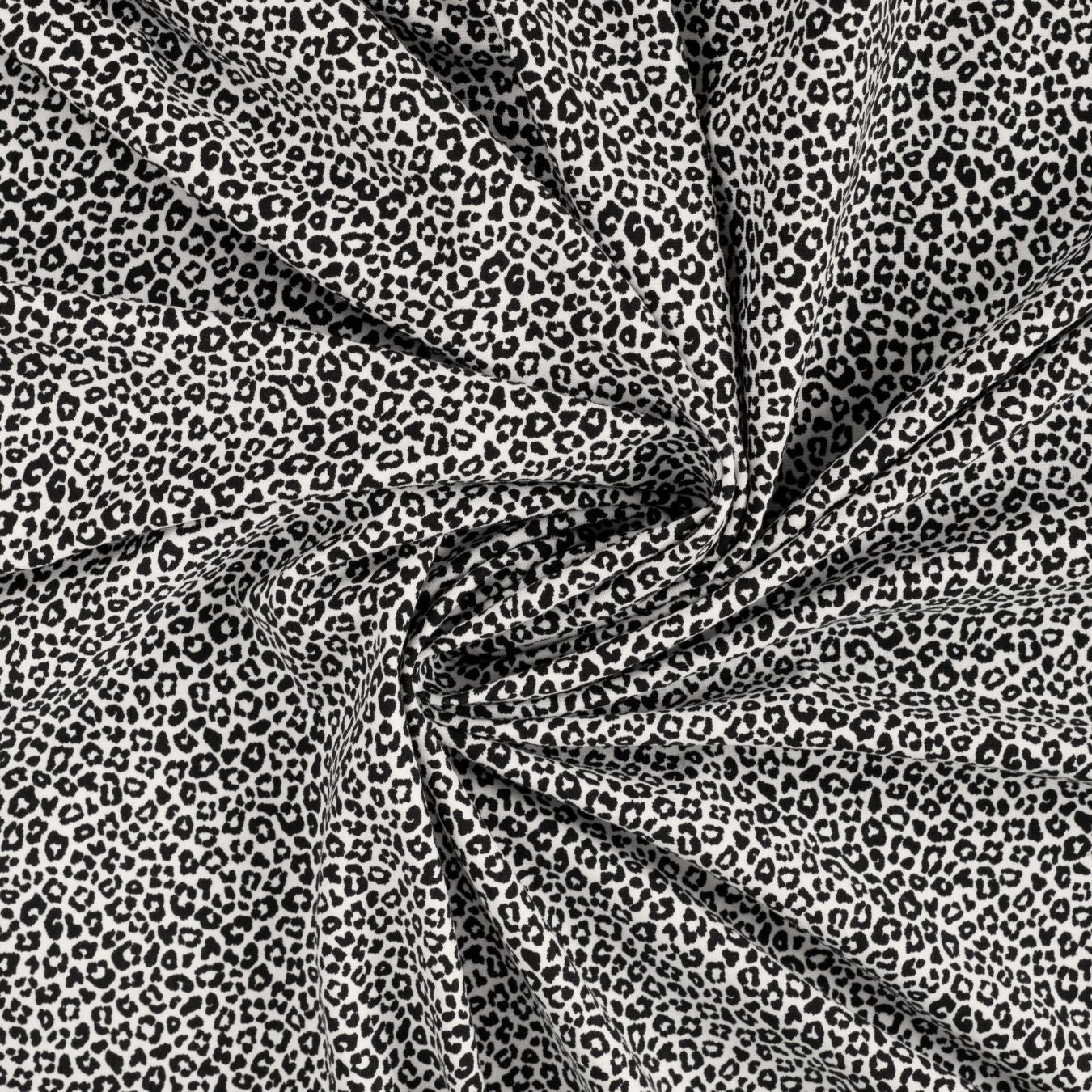 Pocket Panther Ecru Animal Print Knitted Cotton Jersey 200gsm Dress Fabric Swirl