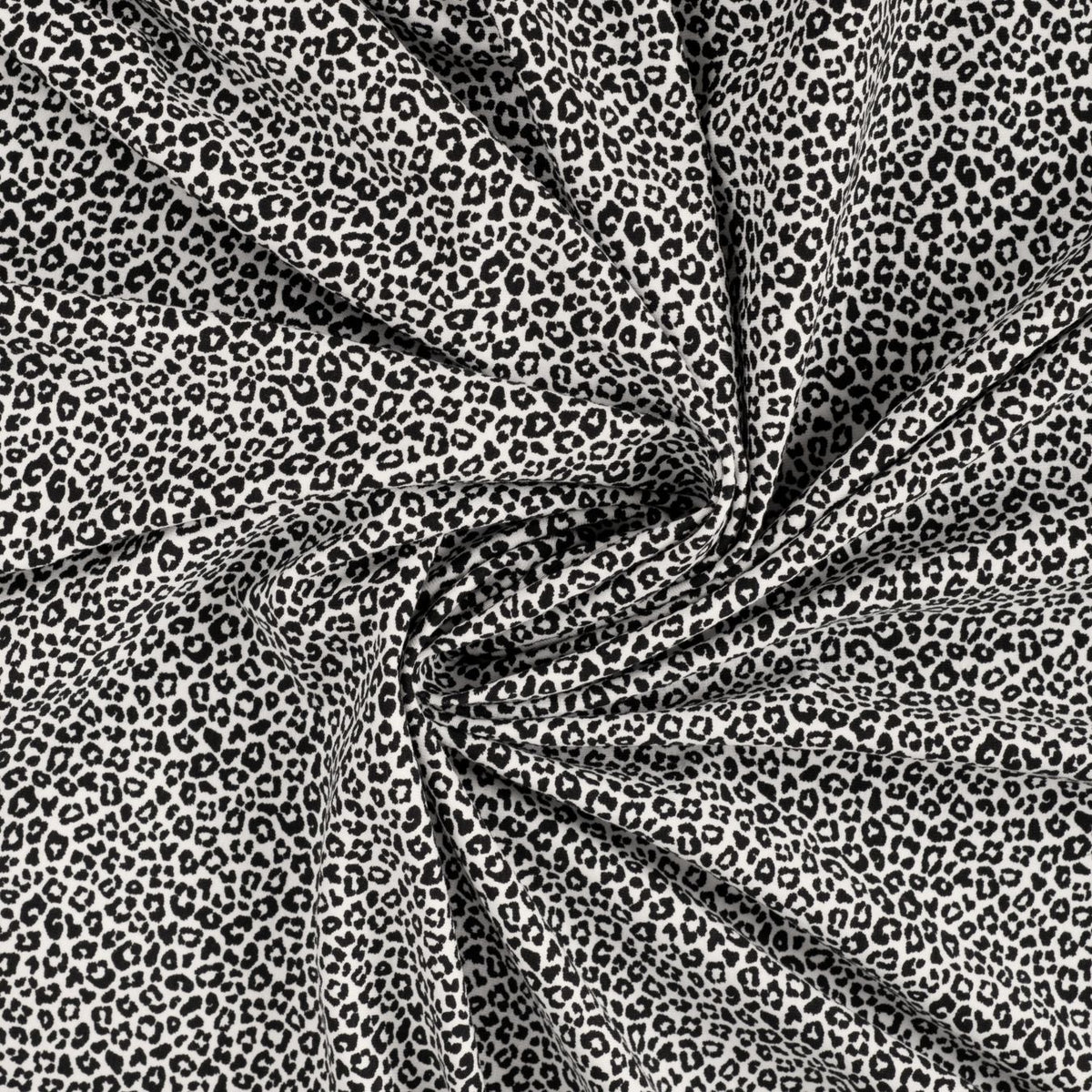 Pocket Panther Ecru Animal Print Knitted Cotton Jersey 200gsm Dress Fabric Swirl