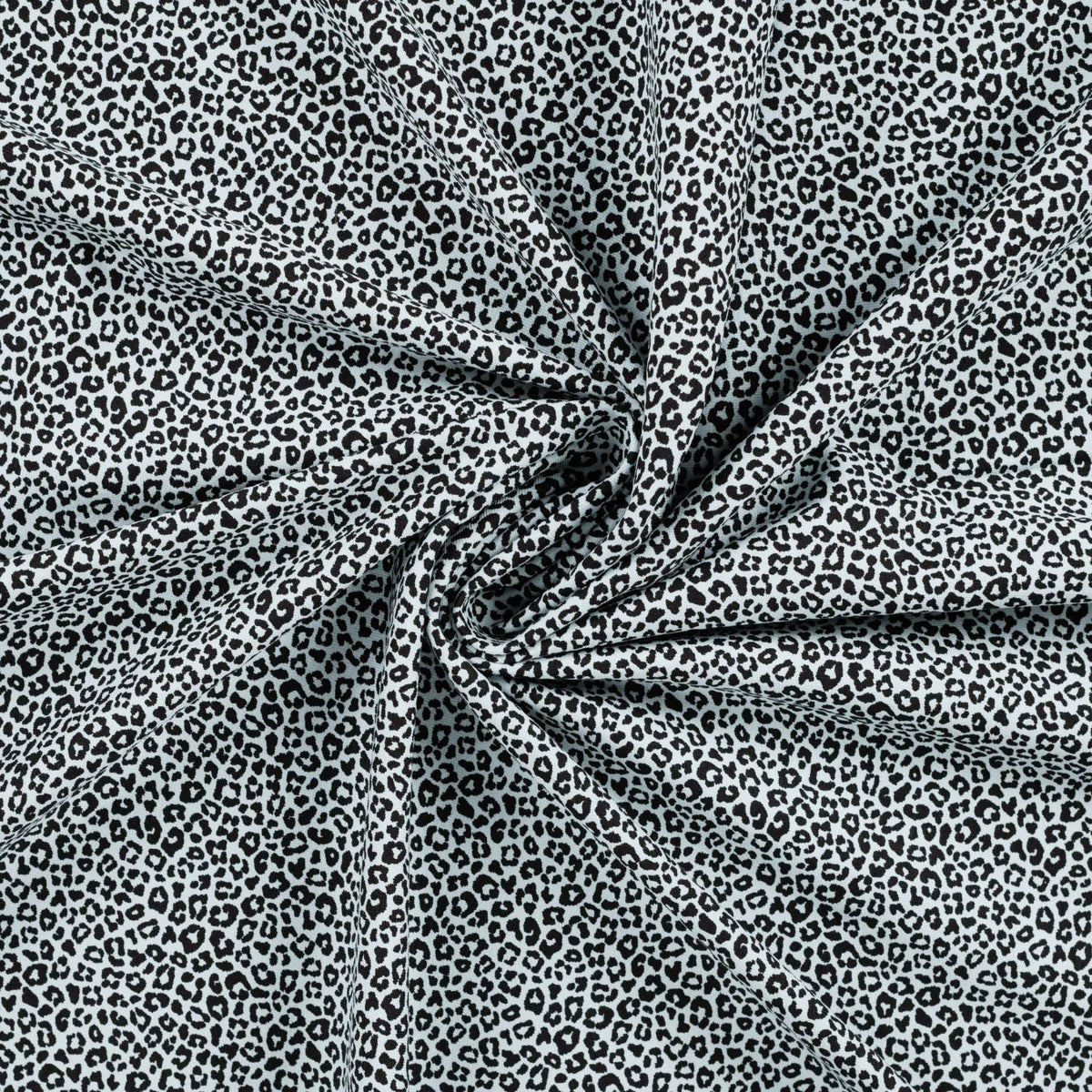 Pocket Panther Haze Animal Print Knitted Cotton Jersey 200gsm Dress Fabric Swirl